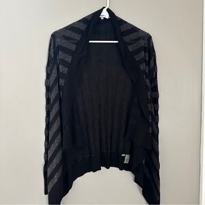 calvin klein womens size PS Petite S open front black sliver open front cardigan